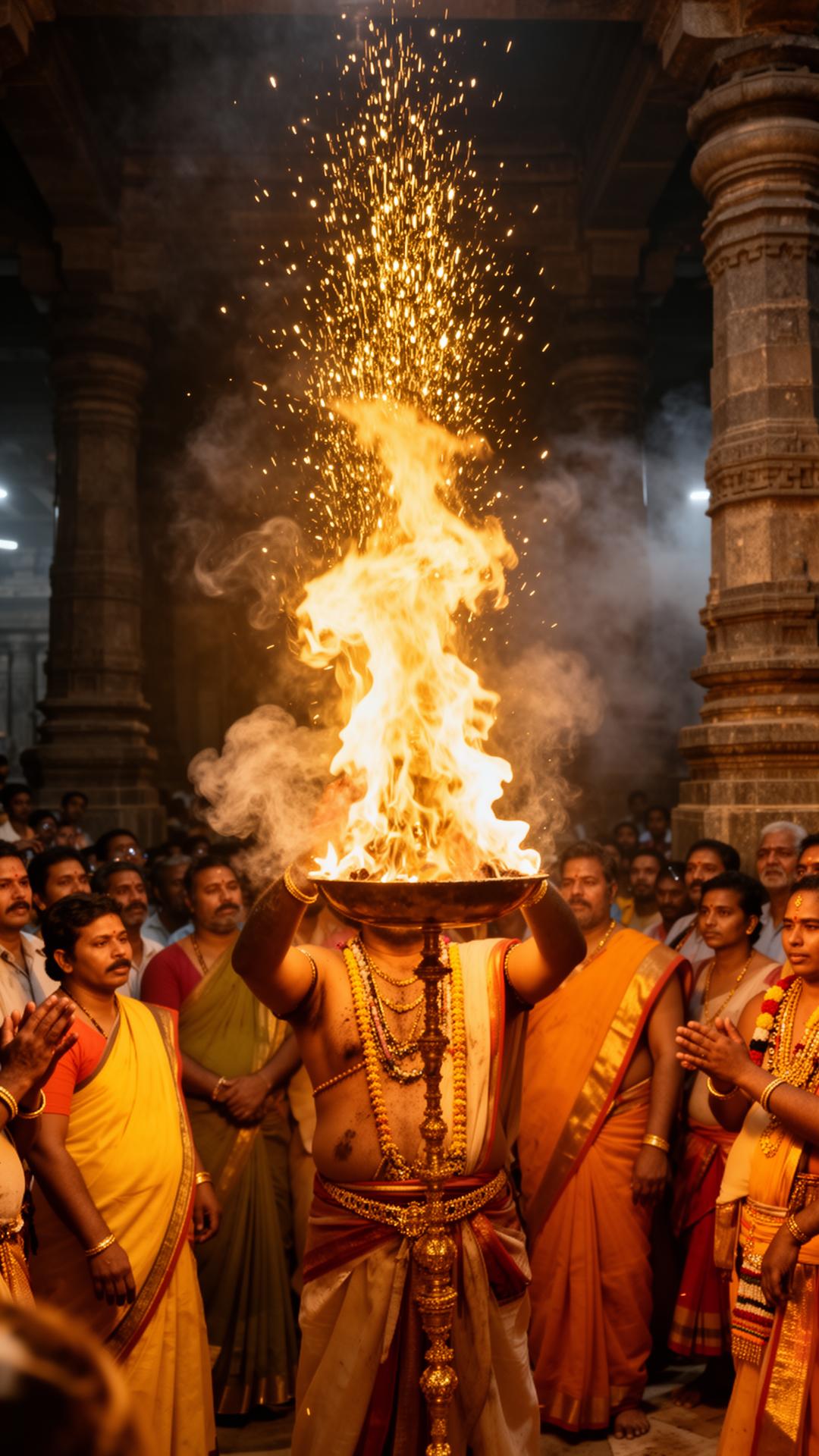 Bhasma Aarti flames